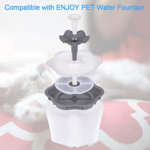 ENJOY PET Cat Water Fountain Replacement Filters Sponges 2PCS Carbon Filters Replacement Cat and Dog Automatic Flower Water Dispenser