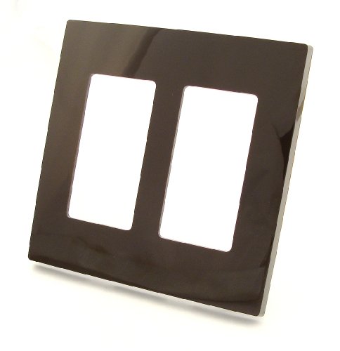 Placa de pared sin tornillos marrón Leviton 80309-S0 doble banda interruptor enchufe