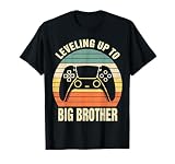 Leveling up to Big Brother 2025 Funny Gamer Boys Kids Men T-Shirt