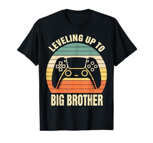 Leveling up to Big Brother 2025 funny gamer boys kids men T-Shirt