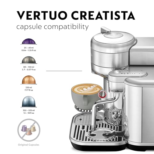 Image of Nespresso Vertuo Creatista Coffee Machine, Stainless Steel