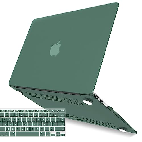 IBENZER Compatible with Old Version MacBook Air 13 Inch Case (2010-2017 Release). Models: A1466 / A1369, Plastic Hard Shell Case with Keyboard Cover for Mac Air 13, Midnight Green, A13MTGN+1