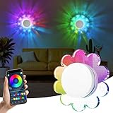 MeiLyte LED Wall Lamp,Wall Mounted Sconces with APP Control,Colorful Rechargeable Wall lamp Light,Flower Shape Magnetic Wall Light with Timer, Wireless Wall Lamp for Bedroom, Hallway,Kitchen,Stairway