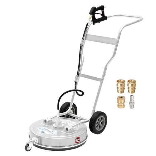 RIDGE WASHER 20’’ Surface Cleaner Dual Handle, Stainless Steel Bigger Stable Wheels Pressure Washer Surface Cleaner, Power Washer Surface Cleaner for Cleaning Driveways, Sidewalks, Patios