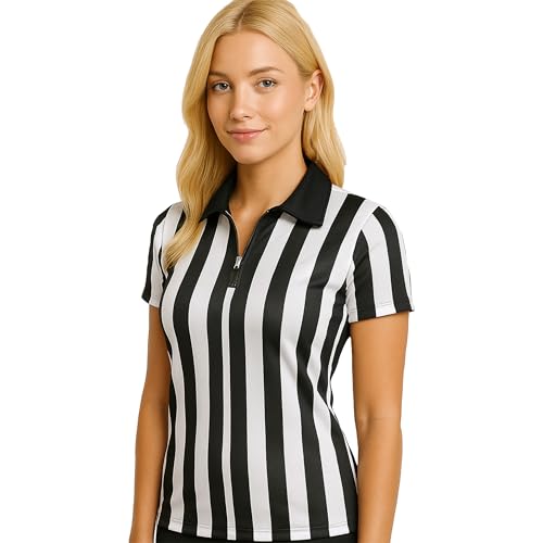 Murray Sporting Goods Womens Collared Referee Shirt | Womens Officials Jersey Halloween Costume or Waitress Uniform (Large)