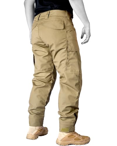 Men’s Tactical Pants Camo Combat Pants Water Resistant Cargo Pants Hiking Paintball Airsoft Hunting NO Knee Pad