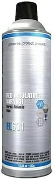 for Sprayon Sc0601000 Insulating Varnish, Red, Semi-Gloss, 15.25 Oz, Aerosol,