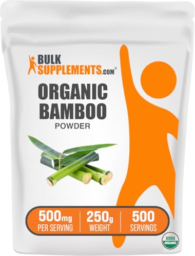 BulkSupplements.com Organic Bamboo Powder - Bamboo Powder Organic - Silica Supplement, Gluten Free -
