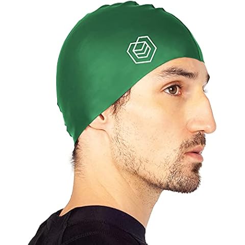 SOUL CAP - Swimming Cap - Designed for Short and Regular Hair - Unisex - Women’s & Men’s Swim Cap - Silicone (Green) Cover