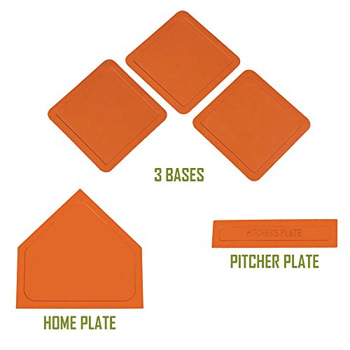 Wiffle Ball 6 Baseballs Official Size - 6 Pack and Wiffle Ball 32" Bats 2 Pack, BSN Orange Throw Down Bases (5 Piece), Gift Set Bundle + Bonus NOIS Tissue Pack