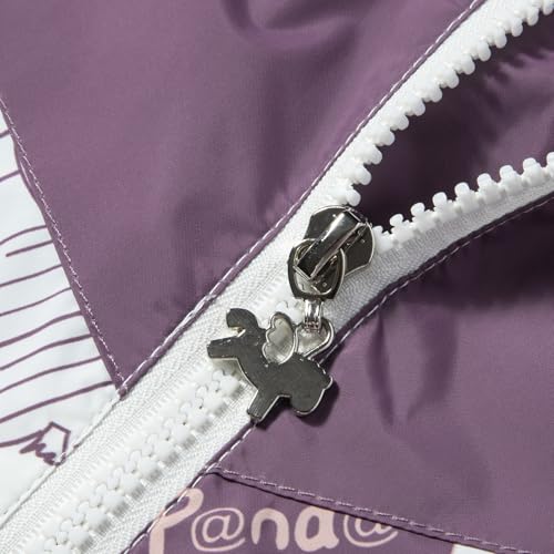 Image of MGEOY Girls Rain Jacket Lightweight Waterproof Hooded Cotton Lined Raincoat Windbreaker for Kids Size 4-12 Years