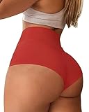 Women's High Waist Yoga Booty Shorts Workout Spandex Dance Hot Pants Butt Lifting Leggings Rave Outfits Red