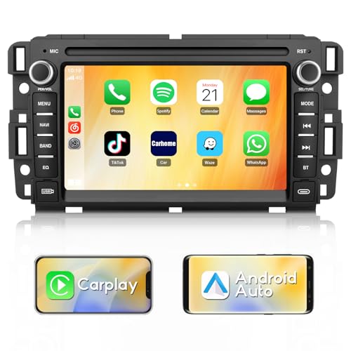 AWESAFE 4Core 64GB Car Radio for Chevy Silverado 1500 Tahoe GMC Sierra Acadia 2007-2013 7 Inch Touch Screen Head Unit with Android System Support CarPlay Android Auto AM FM Bluetooth
