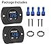 CrocSee 2 Pack DC 12V 24V Waterproof Car Voltmeter LED Digital Display Panel, Round Voltage Gauge with Terminals for Car/Motorcycle/Travel Trailer/Truck/Boat/ATV/UTV (Blue LED Display)
