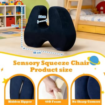Sensory Soft Squeeze Seat, Beruhigender Kompressionsstuhl für Kinder mit sensorischen Bedürfnissen, waschbarer Bezug, Schaukeldesign11