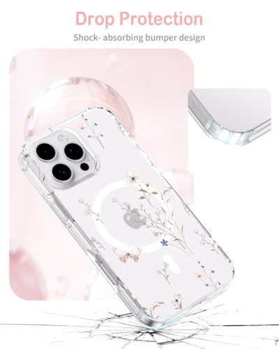 Coque antichoc iPhone 16 Pro Max MagSafe fine finie les rayures fleurs - 3