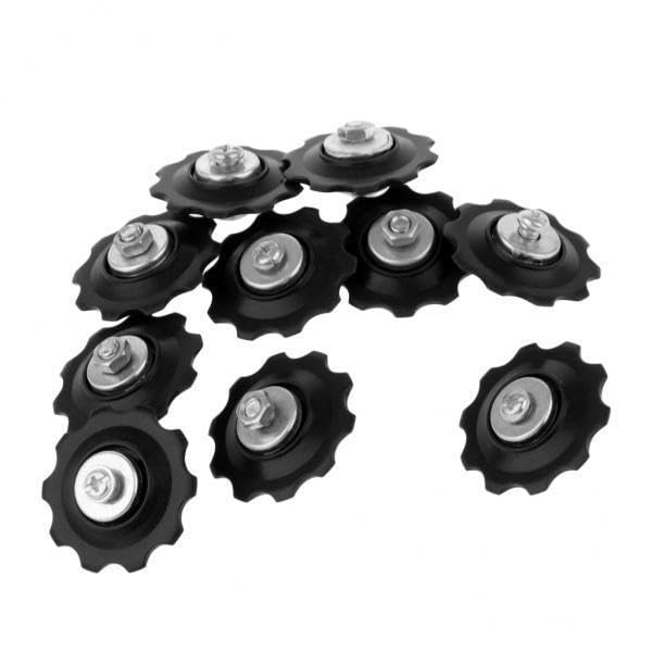 UJEAVETTE 5x10Pcs Mountain Bike Cycling Rear Derailleur Guide Roller Jockey Wheel Black- Sporting Goods- Cycling- Bicycle Components & Parts- Derailleurs (Rear)-image-3