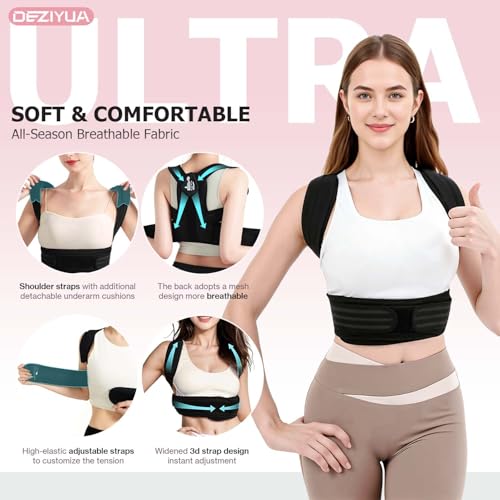 Posture Corrector Back Brace for Women and Men, Shoulder Straightener, Adjustable Back Support Brace, Back Pain Relief – Slouching, Scoliosis, Hunchback, Hump, Thoracic, Spine Alignment – with Adjustable Shoulder Straps, Posture Support. Posture Corrector Back Brace - L (Underbust 31''-37'') - Image 5