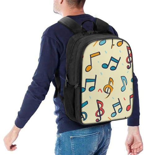 Mochila para niños ergonómica con protector de lluvia y relieve de notas musicales 5