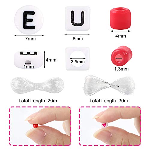 Uoony FOREYOUNG2020060401 7600Pcs Friendship Bracelet Kit Including 6000Pcs 4Mm Glass Seed Beads And 1600Pcs Letter Beads thumb #3