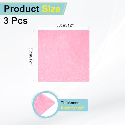 Image of MECCANIXITY 3 Pcs Glitter Pearl Acrylic Sheet,12 inch x 12 inch x 1 /8 inch Pearlescent Cast Pmma Plastic Sheets Extruded Translucent Blanks for DIY Art Crafting Laser Cutting & Engraving,Pink