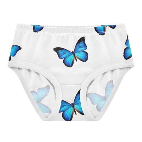 Blue Butterflies White Toddlers Underwear Floral 2t Cotton Panties Little Girl Colorful Kids Undies Briefs