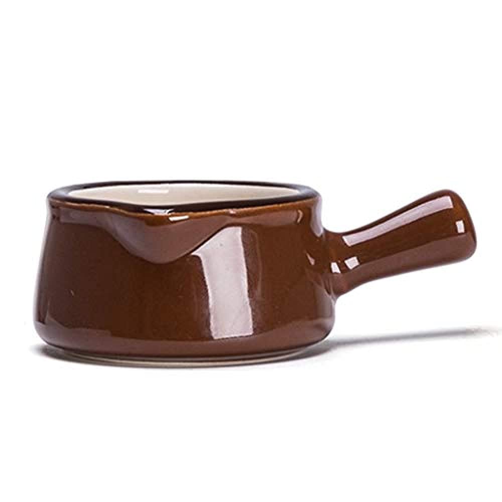 Sauce boat Porcelain Gravy Sauce Boat Gravy Sauce Boat Saucer Stand Traditional Porcelain Gravy Sauce Boat with Saucer Dipping sauce bowl -Brown