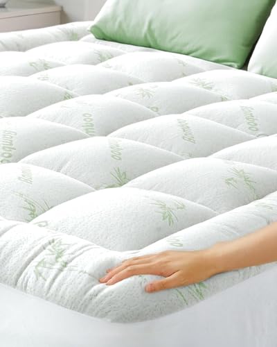 Surmatelas Confort Doux comme Un Nuage - Protège-Matelas Ultra-Doux, Respirant et rafraîchissant en Viscose de Bambou - 160 x 200 cm, Poches Profondes