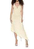  IVYREVEL Damen Asymmetric D Ring Dress Partykleid, Mehrfarbig (Yellow Pepita Print 340), (Herstellergröße:40)