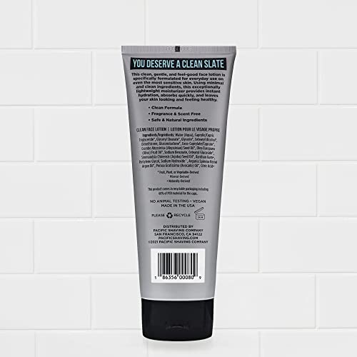 Pacific Shaving Company Clean Face Lotion - Unscented | Natural Face Lotion For Sensitive Skin (7 Oz) - Pack Of 2 #TOP6