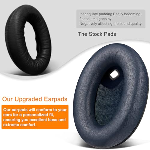 Image of SOULWIT Replacement Earpads for Sony WH-1000XM4 (WH1000XM4) Headphones, Ear Pads Cushions with Noise Isolation Foam, Added Thickness, Without Affecting Sensor - Brilliant Blue