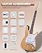 Leo Jaymz DIY ST Style Electric Guitar Kits with Roasted Pine Body and Maple Neck - Laurel Wood Fingerboard,Strap and All Components Included (ST Roasted Pine)