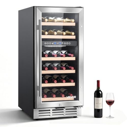 Image of VEVOR 15 inch Wine Fridge 28-Bottle Wine Cooler Refrigerator for Home Bar