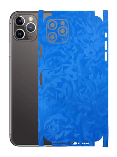 Image of AtOdds - Full Body Back Screen Guard Protector Film - 3D Textured Lamination Wrap Skin Sticker for iPhone 11 Pro Max | Scratchproof Matte Finish (Design - Royal Blue Camo)