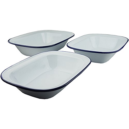 NEW - Falcon Enamel Bakeware Set of 3 Pie Dishes - 1 of each 24cm 26cm 28cm - Image 3