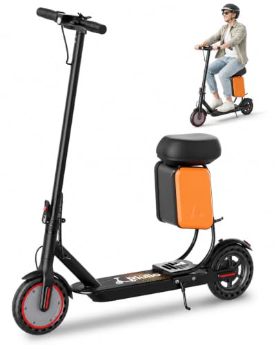 Image of Electric Scooter with Seat, 350W Motor, Up to 19 MPH, 15 to 21 Miles Range, Foldable Commuter E Scooter with Seat