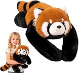 Animaux En Peluche Lestés Pour En fants Et Adultes   Coussin Lesté Pour Soulager L'anxiété Et Favoriser Le Sommeil, Peluches Lestées Panda Rouxs, Peluche Panda Calin Sleep(Red Panda,35cm/10.5in)