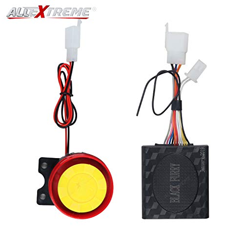 AllExtreme EXATSBK Anti Theft Motorcycle Security Alarm System with 2 Remotes for Bike Scooter Protection Engine Start