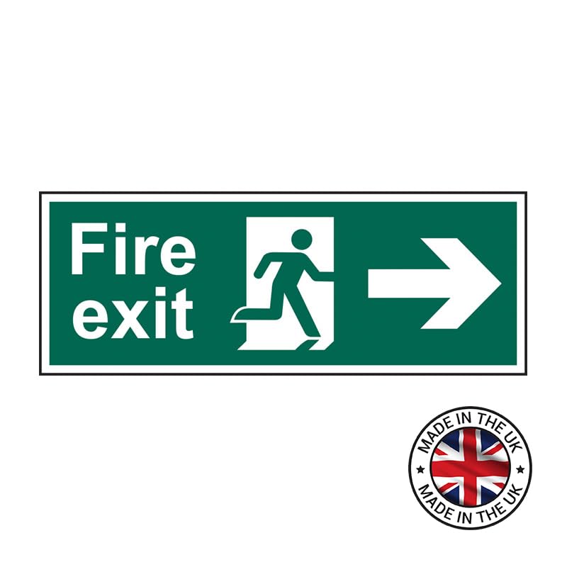Double Sided Fire Exit Sign, Arrow Right/Left (Reverse), Foamed PVC Emergency Exit Sign with Hanging Kit - Image 4
