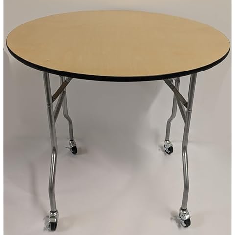 Banquet Tables Pro 36 Inch Round Folding Table on Wheels (Birch Plywood) Cover