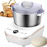 Dough Mixer Machine, 7Qt Dough Mixer, Dough Mixer with Ferment Function, 304 Stainless Steel Bowl, Face-up Touch Panel Control, Microcomputer Timing, Dough Kneading Machine for Roti, Pizza & Bread