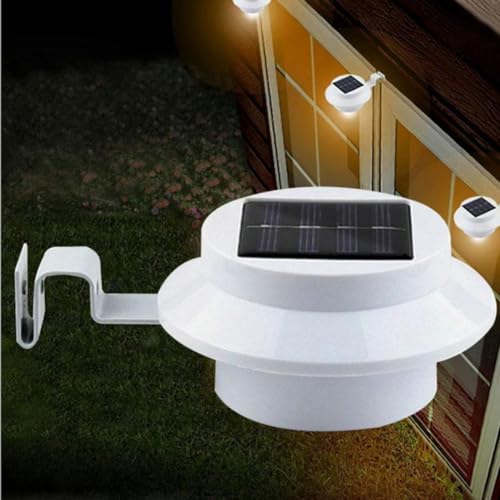 jojomis Lámpara de pared LED para patio, funciona con energía solar, luz blanca cálida