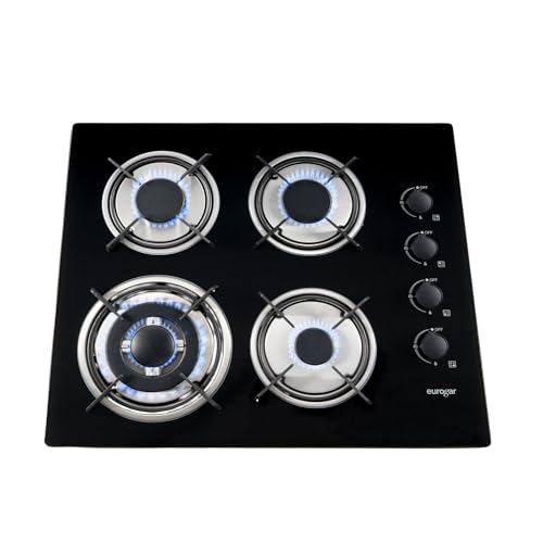 Catálogo para Comprar On-line Estufa Electrica 4 Quemadores que Puedes Comprar On-line. 45 EUROGAR Parrilla de Gas Empotrable 4 Quemadores, Vidrio Templado 60 cm, Uso para LP o Natural, Encendido Electrónico, Soportes de Hierro Fundido | EU4VT