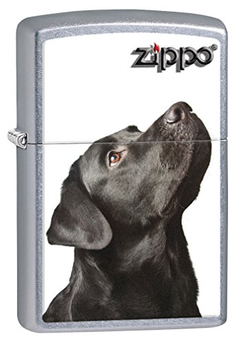 Encendedor Zippo Black Labrador Retriever Street Chrome miniatura 1
