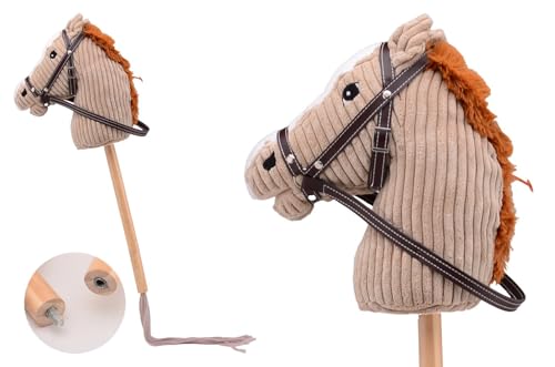 JohnToy Horse with Sound – Brown Hobby Horse 80 cm Toy