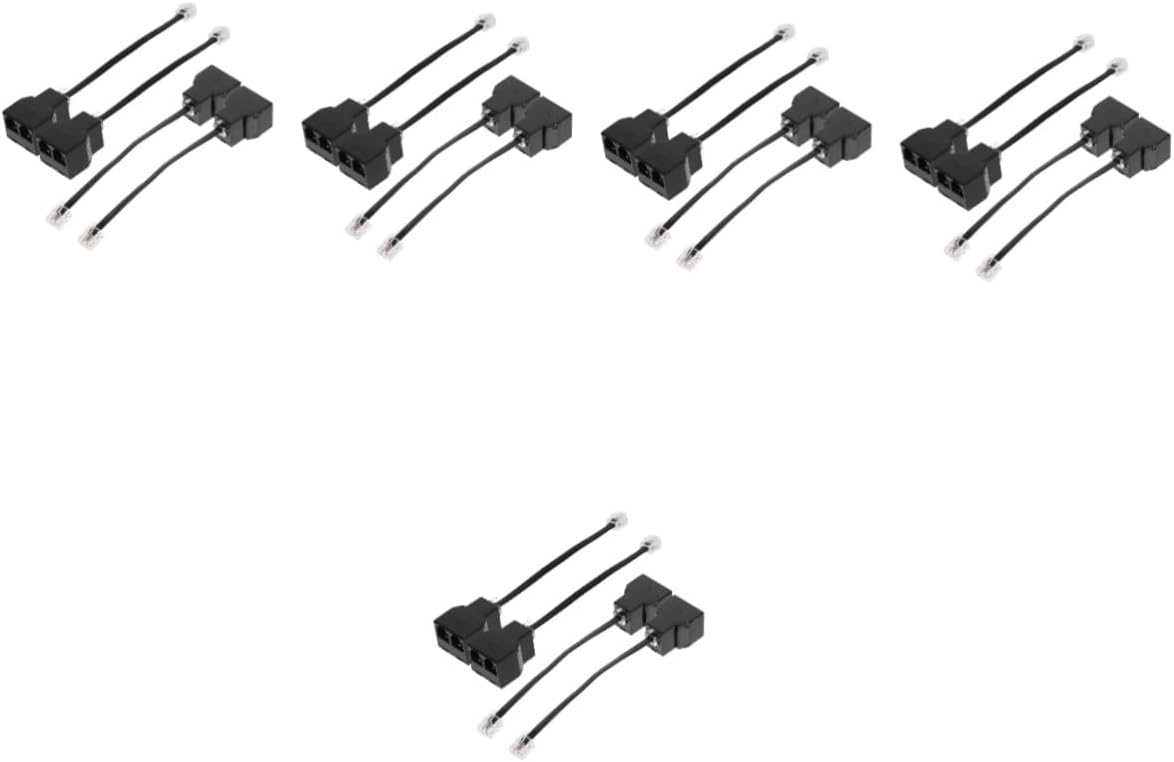 Mikinona 20pcs Analog Telephone Adapter Splitter Extension Cord Telephone Splitter Cable Adapter for Europe Plug
