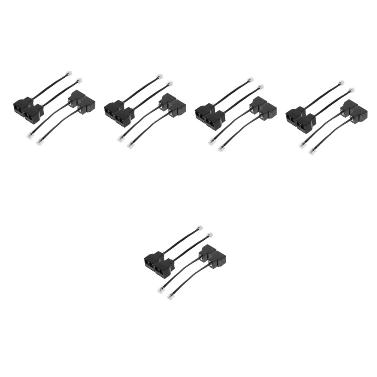 Mikinona 20pcs Splitter Adapter for Telephones Detachable Cable Converter Pc Interface Design for Use Signal Transmission
