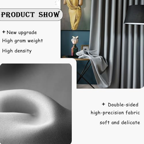 Image of Room Divider Curtains for Ceiling Track Rod, Blackout Ceiling Track Curtains with Hooks Noise Reduction Privacy Curtain for Wall Ceiling Mount Track, 10 ft Wide x 7 ft Tall, Cream Beige, 1 Panel