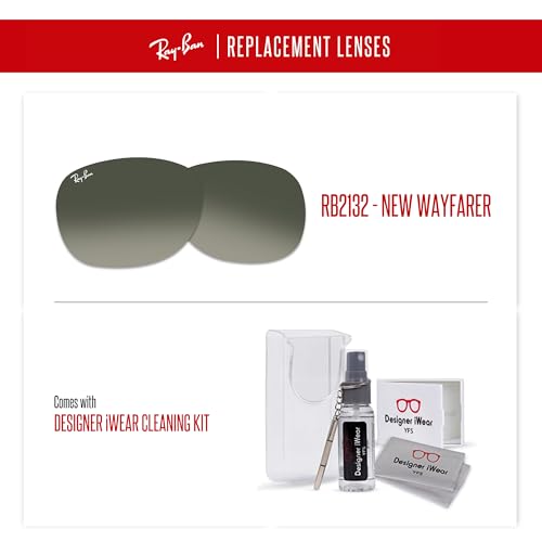 NEW RB2132 New Wayfarer Replacement Lenses For Men For Women+BUNDLE with ACCESSORY EYEWEAR KIT4