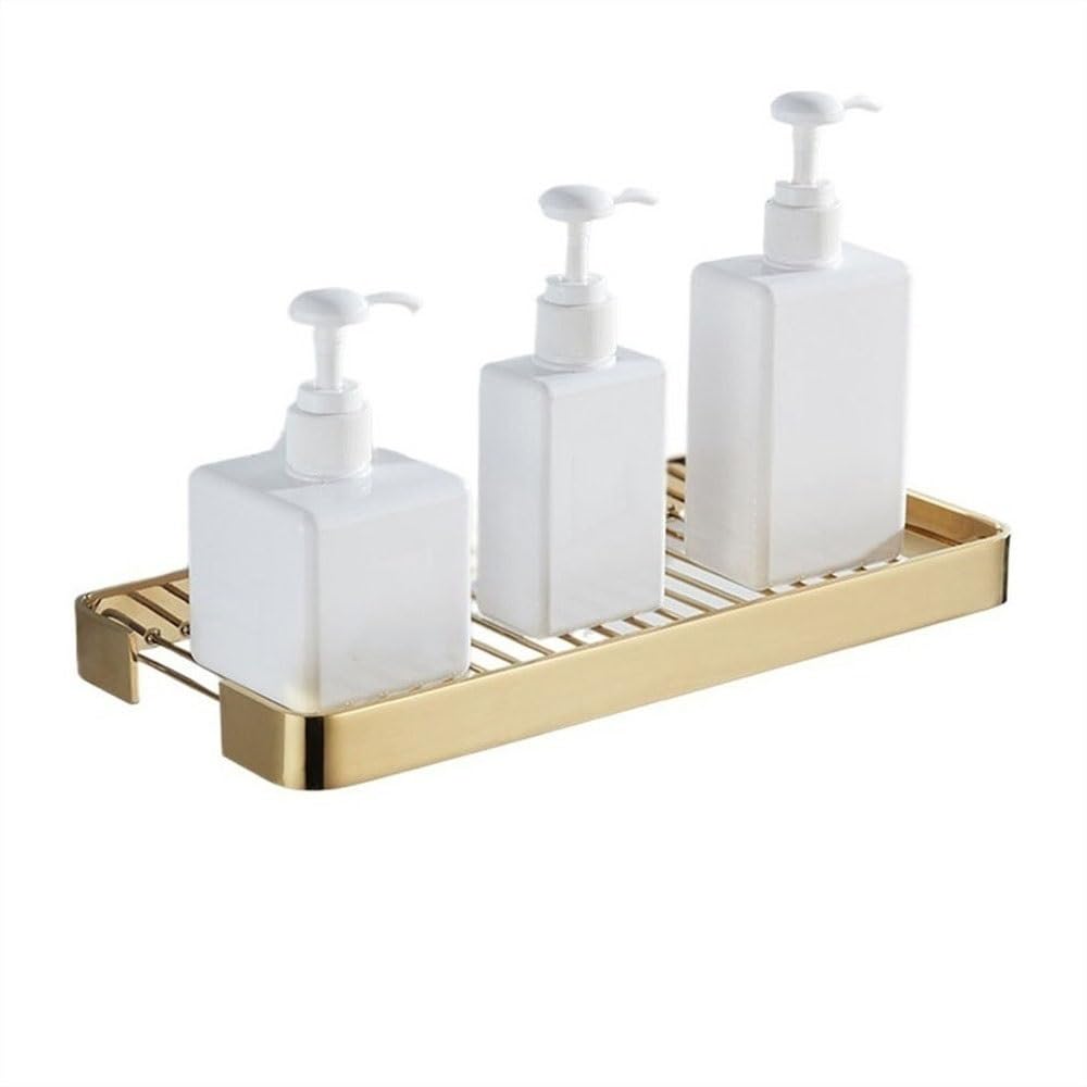 SJDPZ69KJ Organizer Rack Metal Shower Caddy Rack Wall Mounted Shelf Bathroom Organizer Rv Accessories Gold